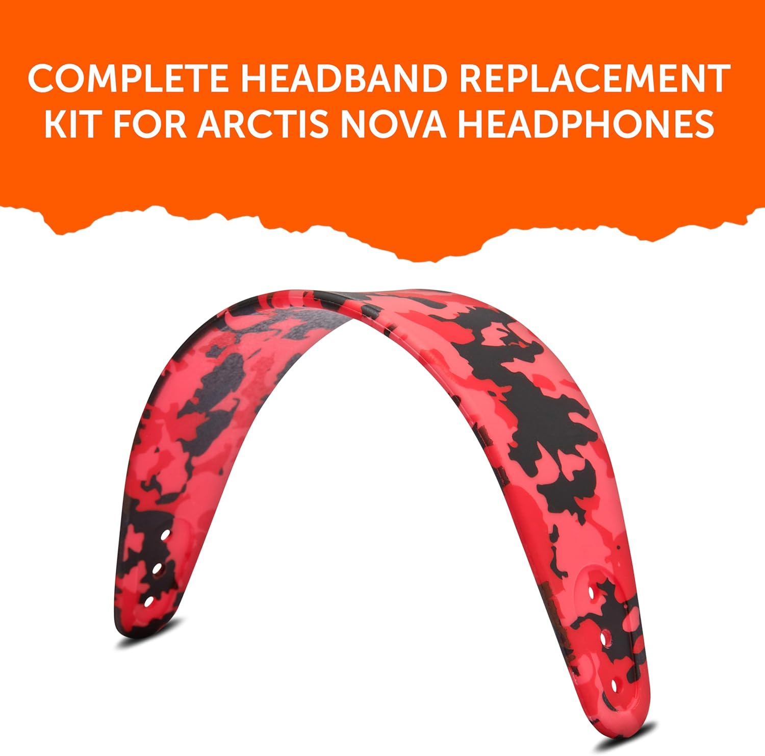 WC HeadbandZ Arctis Nova - Upgraded Silicone Headband for Arctis Nova Headsets by Wicked Cushions - Enhanced Flexibility, Comfort, and Style with Matching Earpad Designs | Red Camo