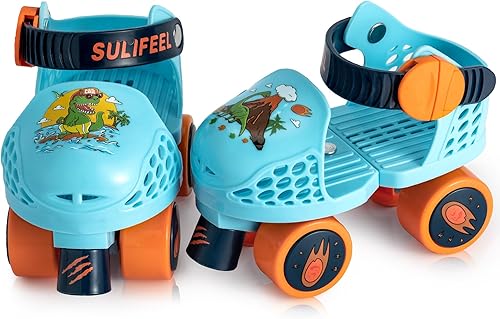 Miniatura 12 de SULIFEEL Patines de ruedas cuádruples ajustables para niños, patines de ruedas para principiantes para niñas y niños de 2 a 5 años de edad Unicornio