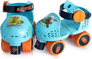 SULIFEEL Patines cuádruples ajustables para niños, patines para principiantes para niñas y niños de 2 a 5 años de edad