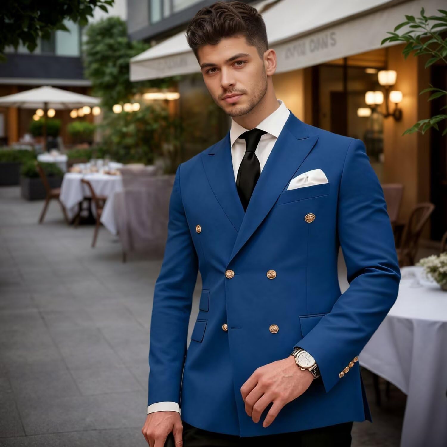 Mens Blazer Double Breasted Suit Jacket for Men Slim Fit Sports Coat, Blazer for Men Wedding Business Prom Party