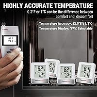 Vista 4 de ThermoPro Termómetro inalámbrico para interiores y exteriores, de 500 pies, termómetro para exteriores para patio con sensor de temperatura