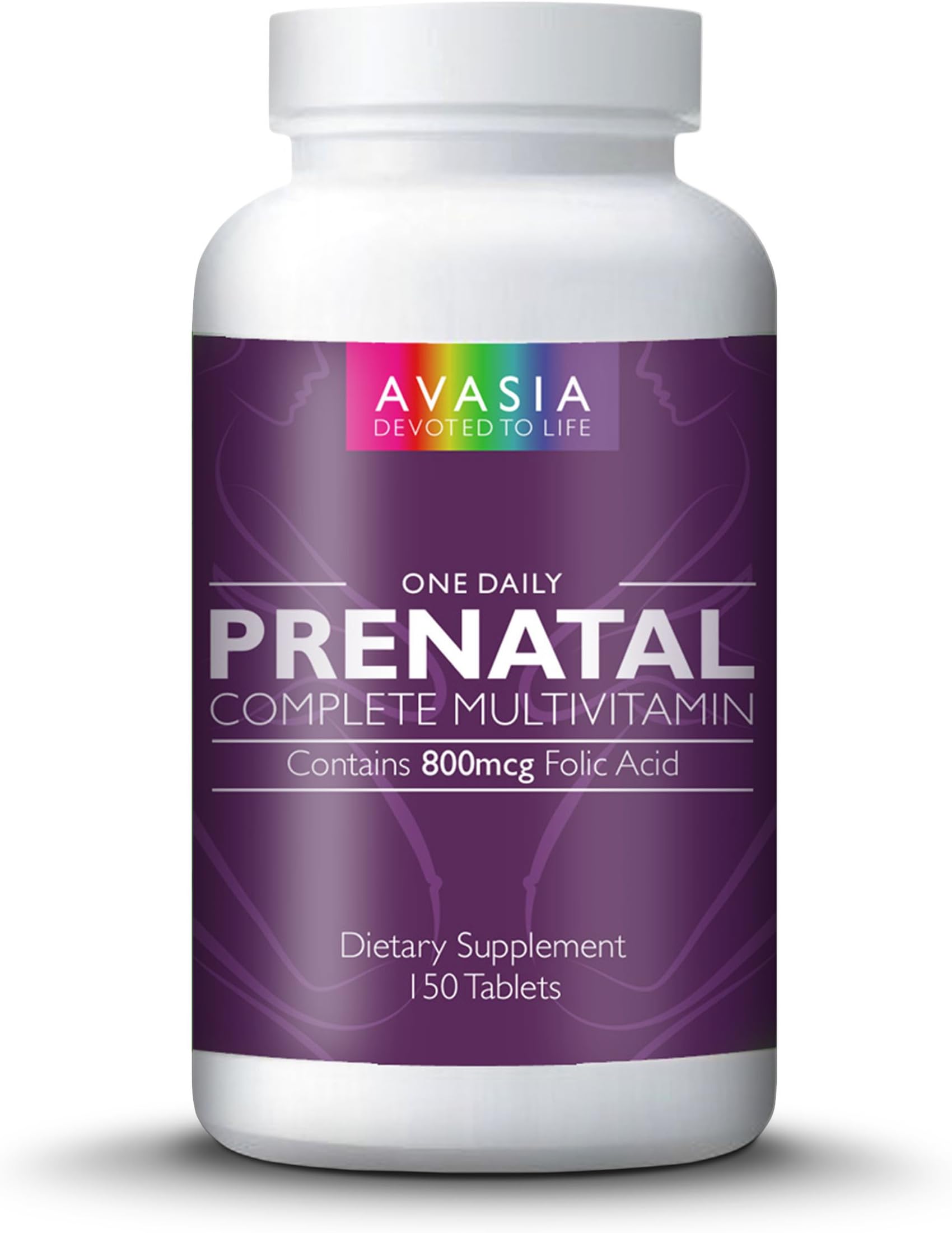 AVASIA Prenatal Vitamin with Folic Acid 800 mcg. Best for Pre-Pregnancy, IVF, Pregnancy, Breastfeeding. 5 Month Supply. Optimum Nutrition for Mom and Baby. Easy Swallow 1 a Day. Made in the USA