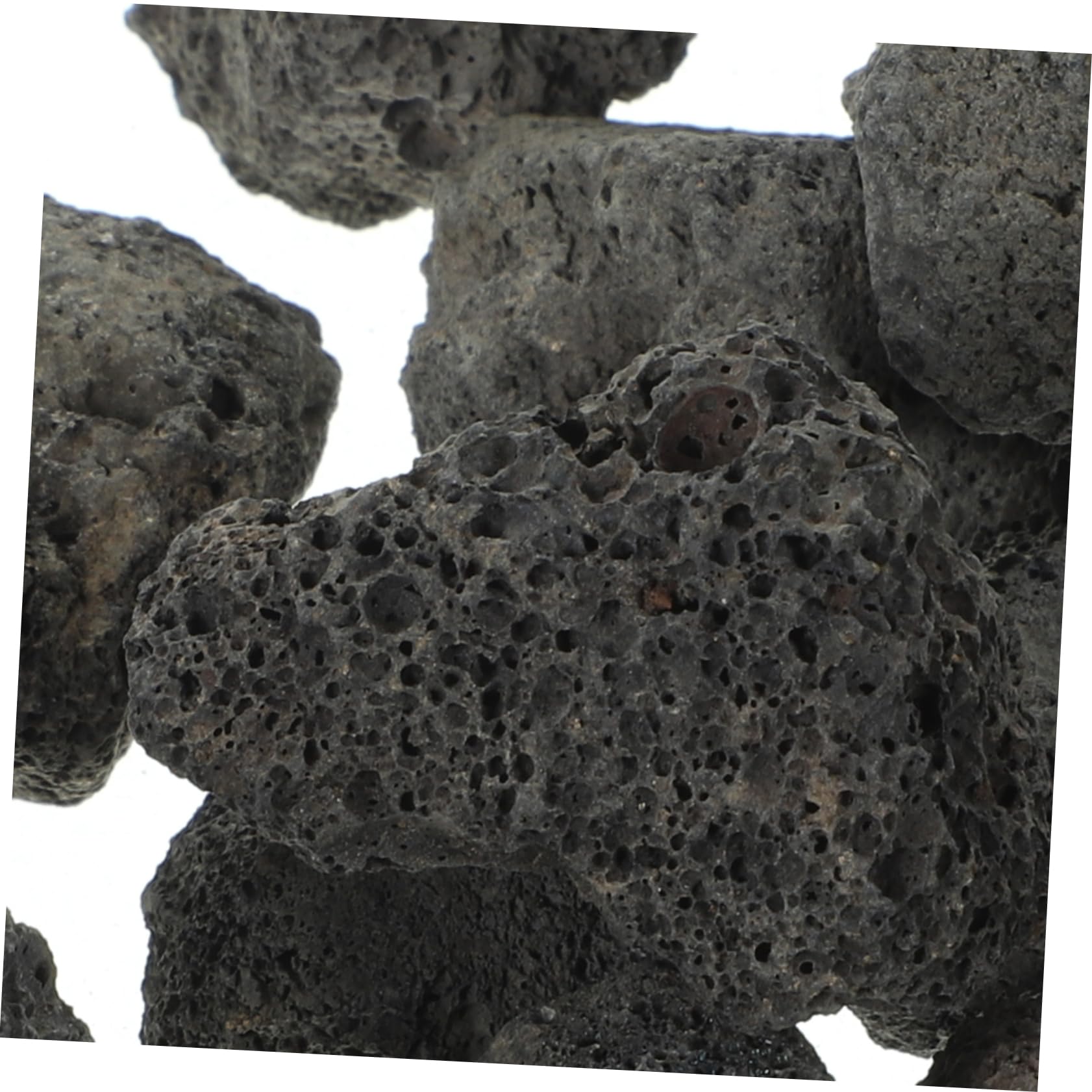 Garneck Fish Tank Aroma Pad Decor Volcanic Natural Decorative Stones 2-3cm 500g Pack Your Tank's Beauty, Black, 3x3cm - Image 3