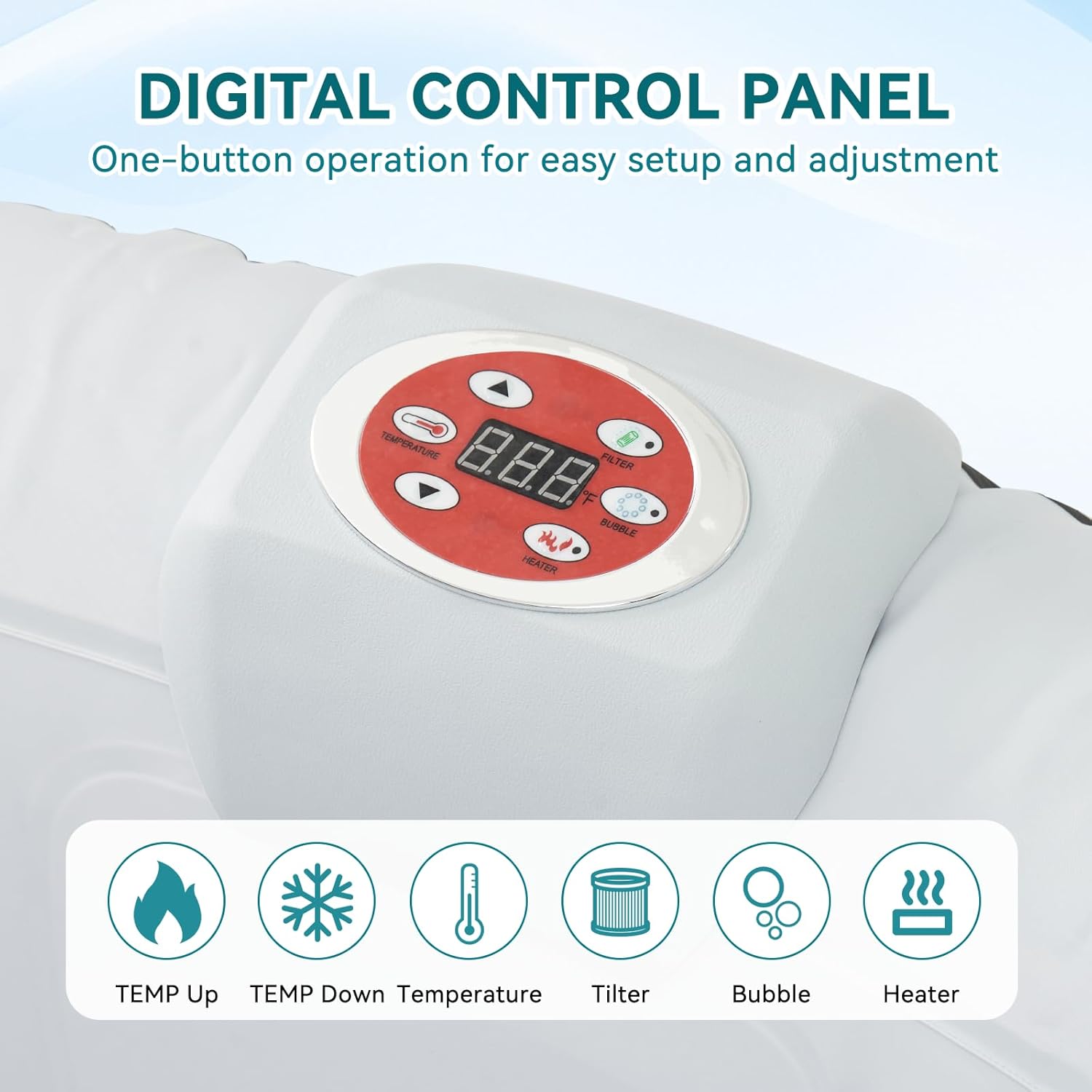 71" Inflatable Hot Tub 4 Person, Round Portable Outdoor Spa with 120 Soothing Air Jets, Heater Pump, Insulated Cover and Filter System, Blow Up PVC Hot Tub for Backyard, Patio, Black