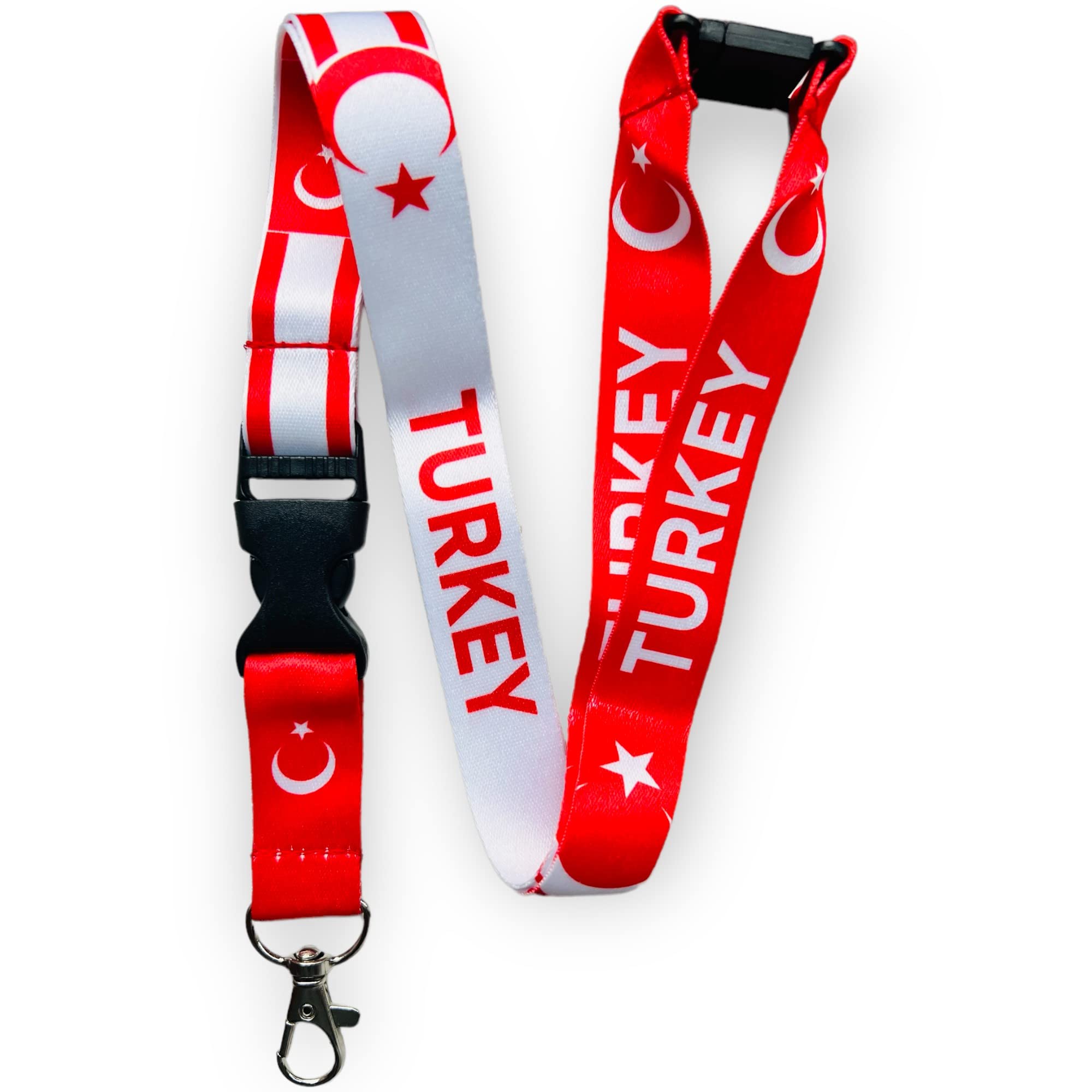 PAC Supplies Global Turkey/Turkish Neck Lanyard With Detachable buckle clip