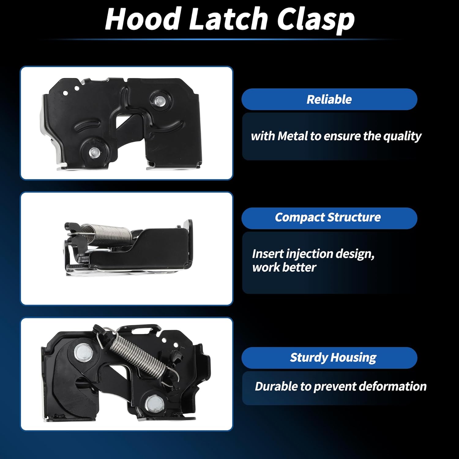 Driver and Passenger Side Hood Latch Assembly for Nissan GT-R 2009-2021 for Infiniti Q40 Q60 Engine Hood Latch Lock Release 65601JK60A/65601JL60C