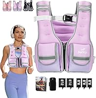 JORICY Adjustable Weighted Vest Women Men 5-12lbs Reflective Stripe Zipper Rucking Running Strength Training Walking Fitness