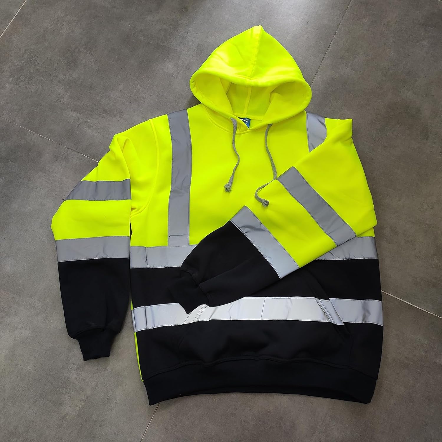 Generic Custom High Visibility Sweatshirt Fleece Hoodies Reflective Safety Hooded Pullover Add Your Logo Text