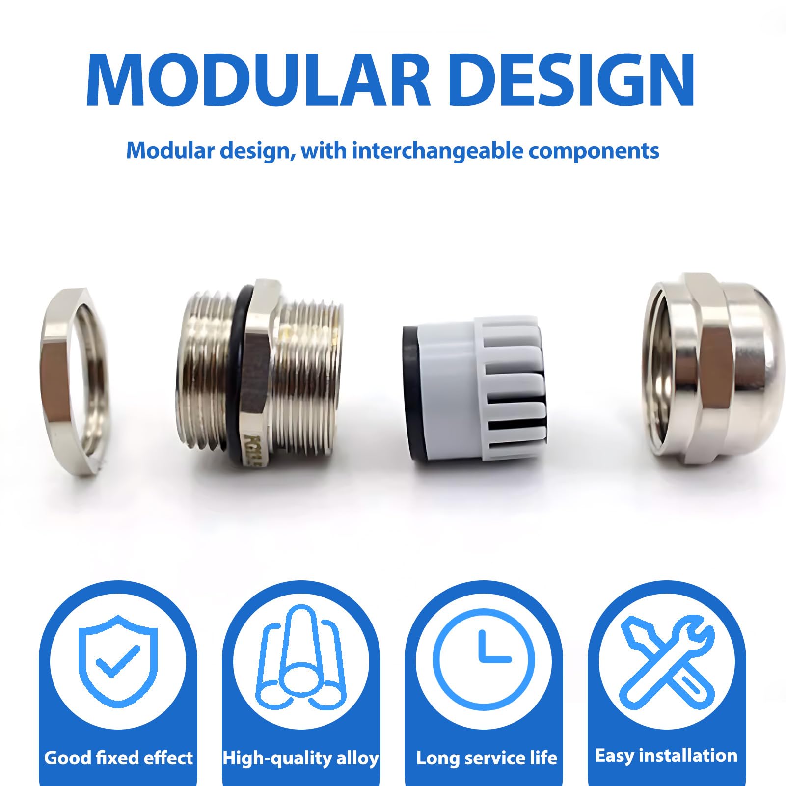 4 Pezzi Pressacavi Metallici Pg11, Raccordo In Ottone Nichelato Per Cavi Da 5 A 10 Mm, Resistente Alle Intemperie, Per Scatole Di Derivazione E Installazione Di Cavi