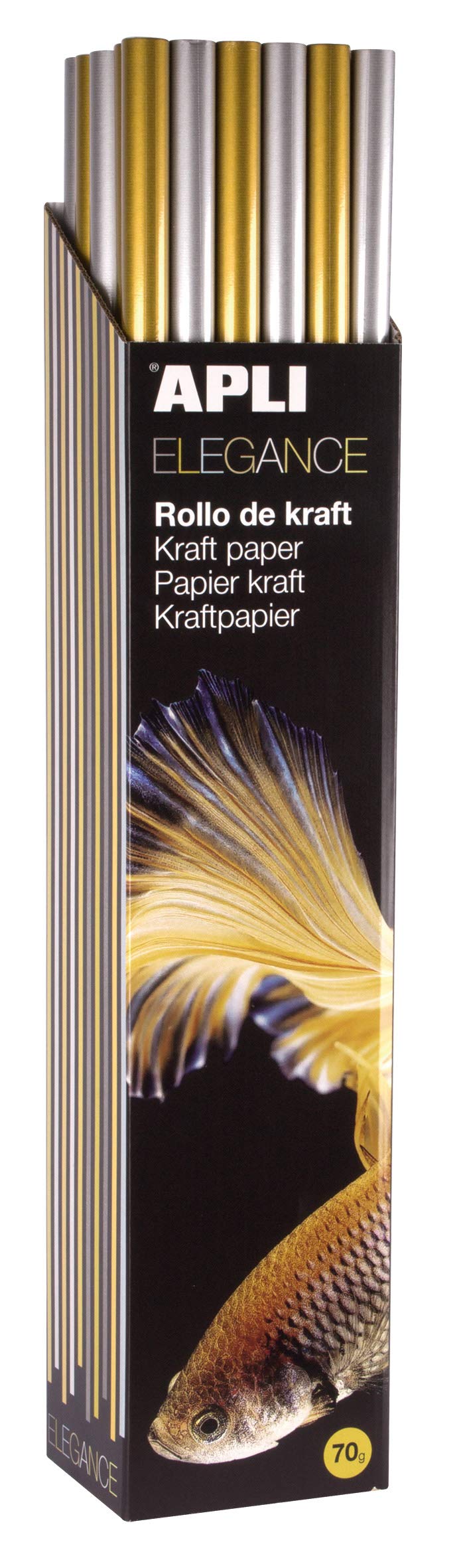 APLI 16508 – Papier Kraft doré/argenté 1 x 3 m 30 u.