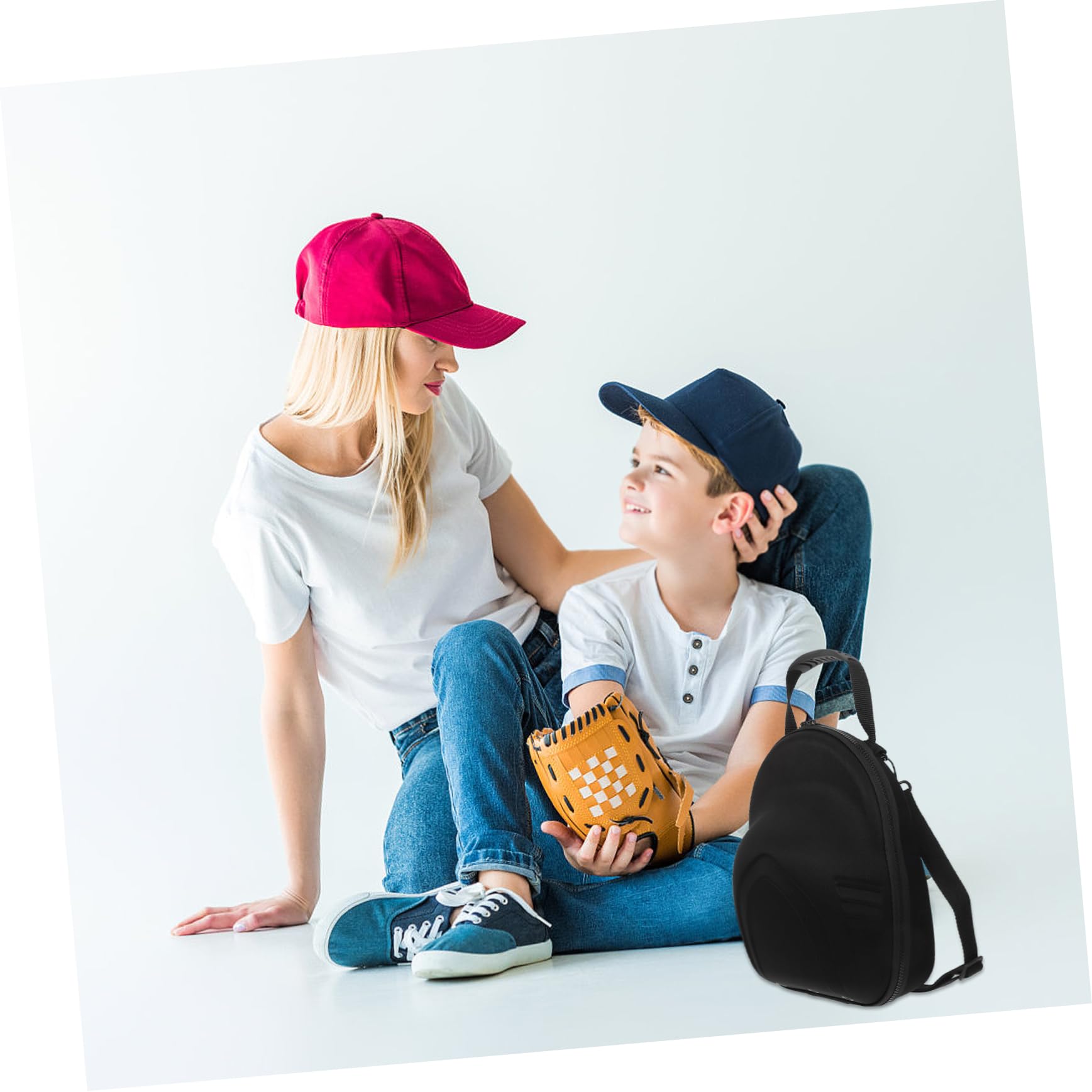 KOMBIUDA Estuche Rígido de Viaje para Gorras de Béisbol, Organizador de Eva con Asa de Transporte y Correa Ajustable Hombro, Negro