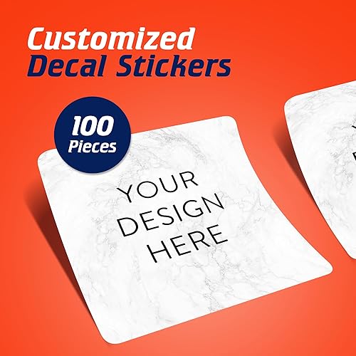 Vista 635 de DayStar Custom Signs & Design - 100 adhesivos de vinilo personalizables, con texto, imagen, diseño y logotipo; adhesivos para logotipo de embalaje