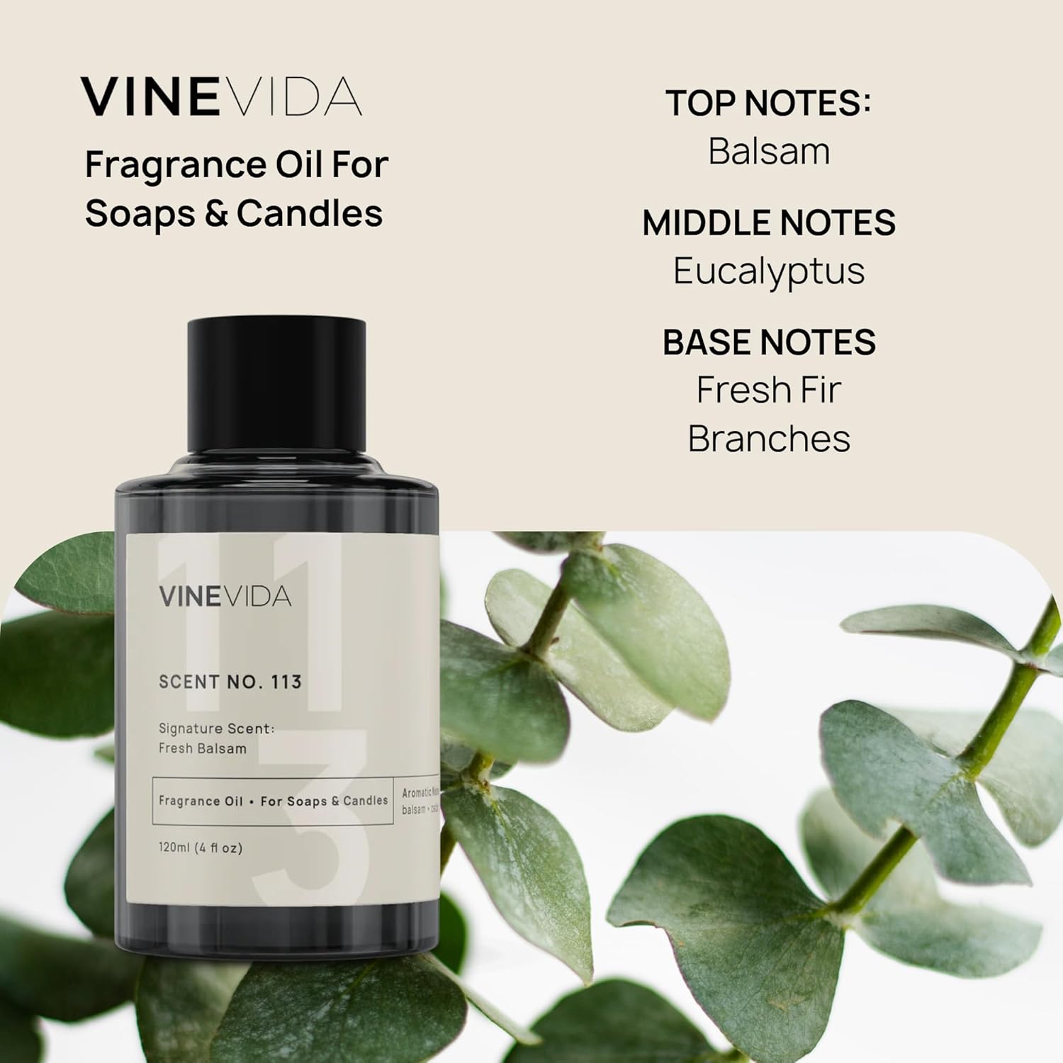 VINEVIDA [4 oz] Fresh Balsam; Fragrance Oil for Candle Making and Soap Making - Premium Candle Scents for Soy Candles - Image 2