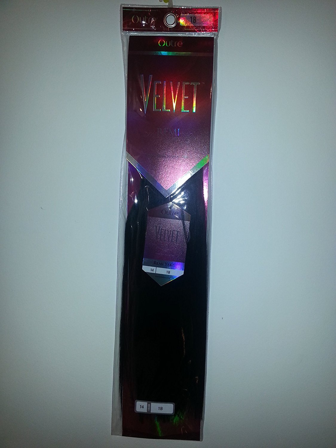 Outre Velvet Remi 100% Human Hair - Yaki Weaving (14 Inch, 1B Off Black)