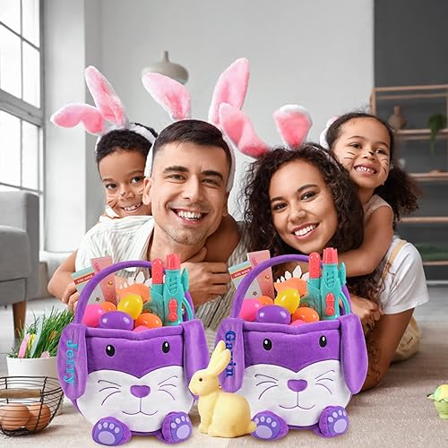 Miniatura 6 de Cesta de Pascua personalizada, cestas de Pascua de PEMIRSAYO para niños, canastas de conejo de Pascua, cesta de Pascua personalizada, regalos de