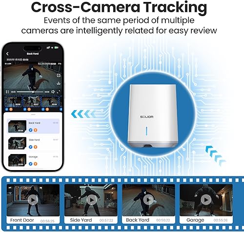 Miniatura 4 de SOLIOM - Cámaras de seguridad inalámbricas de 5MP para exteriores, sin suscripción, paquete de 4 cámaras, cámara de seguridad para el hogar con