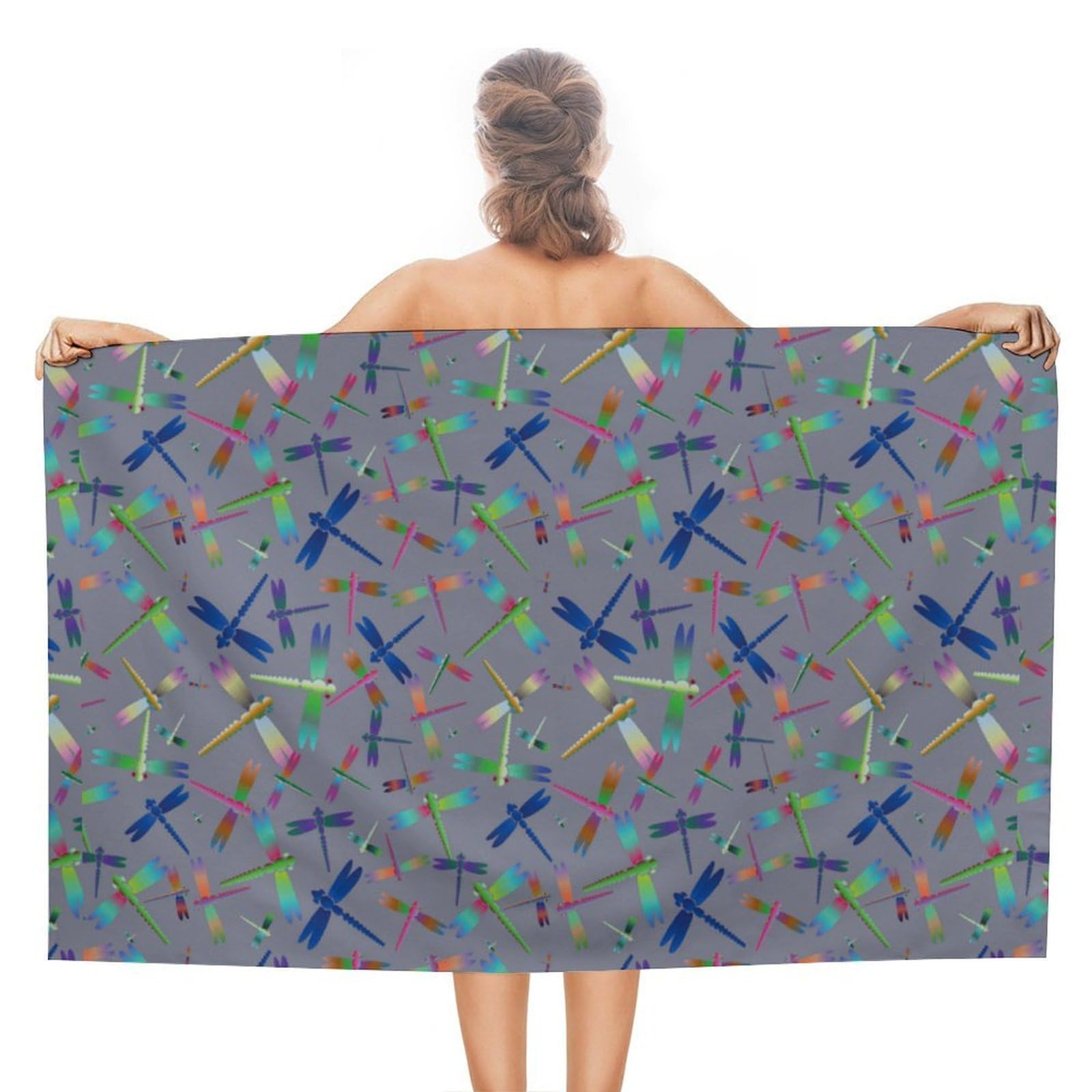 CGSBNGHA Colored Cute Dragonfly Beach Towels Soft Bathroom Bath Pool Swim Towels for Women Men