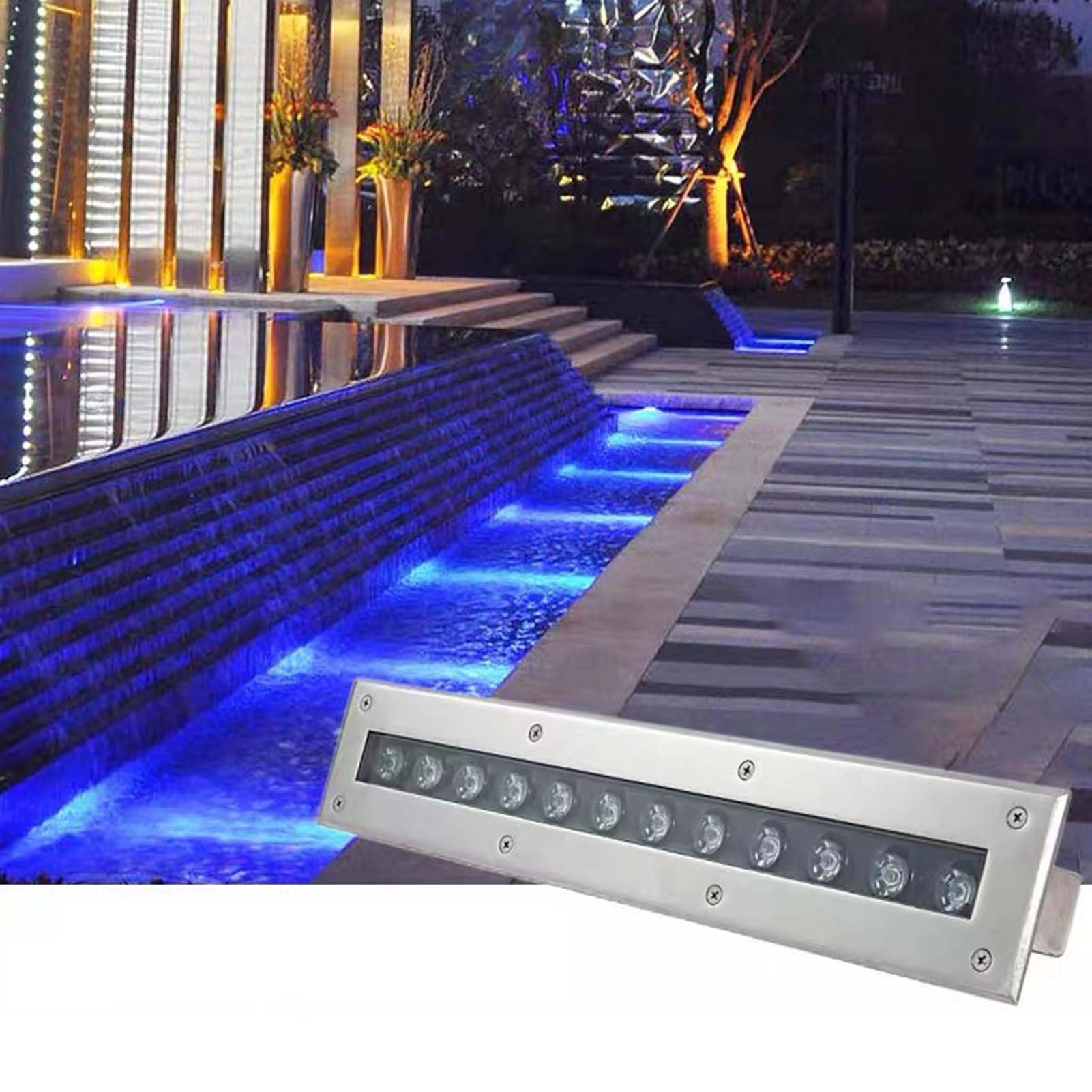 Lámpara De Jardín, Luz Rectangular Para Exteriores, Foco Empotrable Para Exteriores AC 85-265V, Lámpara De Pie Para Jardín/patio Impermeable IP65, Foco LED Empotrado Para Suelo(White Light,12W)