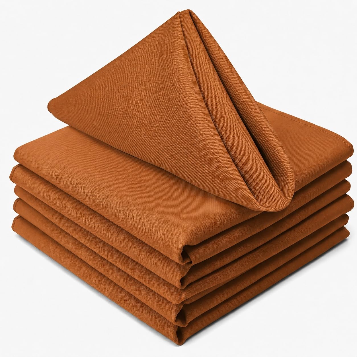 Photo 1 of TableLinensforLess 17"x17" Polyester Cloth Napkins, Set of 6 (Copper) | Easy-Care, No-Iron Finish, Superior Color Retention, Machine Washable