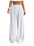 Girl's Wide Leg Sweatpants Elastic High Waisted Loose Baggy Pants with Pockets