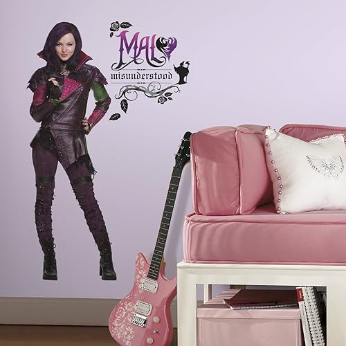 RoomMates Disney Descendants Mal - Calcomanías de pared gigantes para despegar y pegar por RoomMates, RMK2852TB