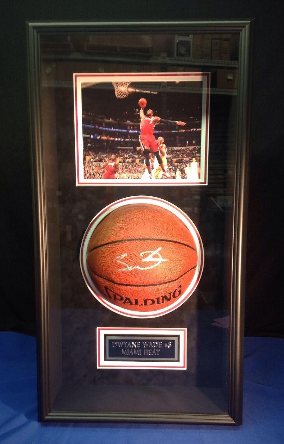 Autographed Dwyane Wade Ball Dwayne Custom Framed Spalding Cert