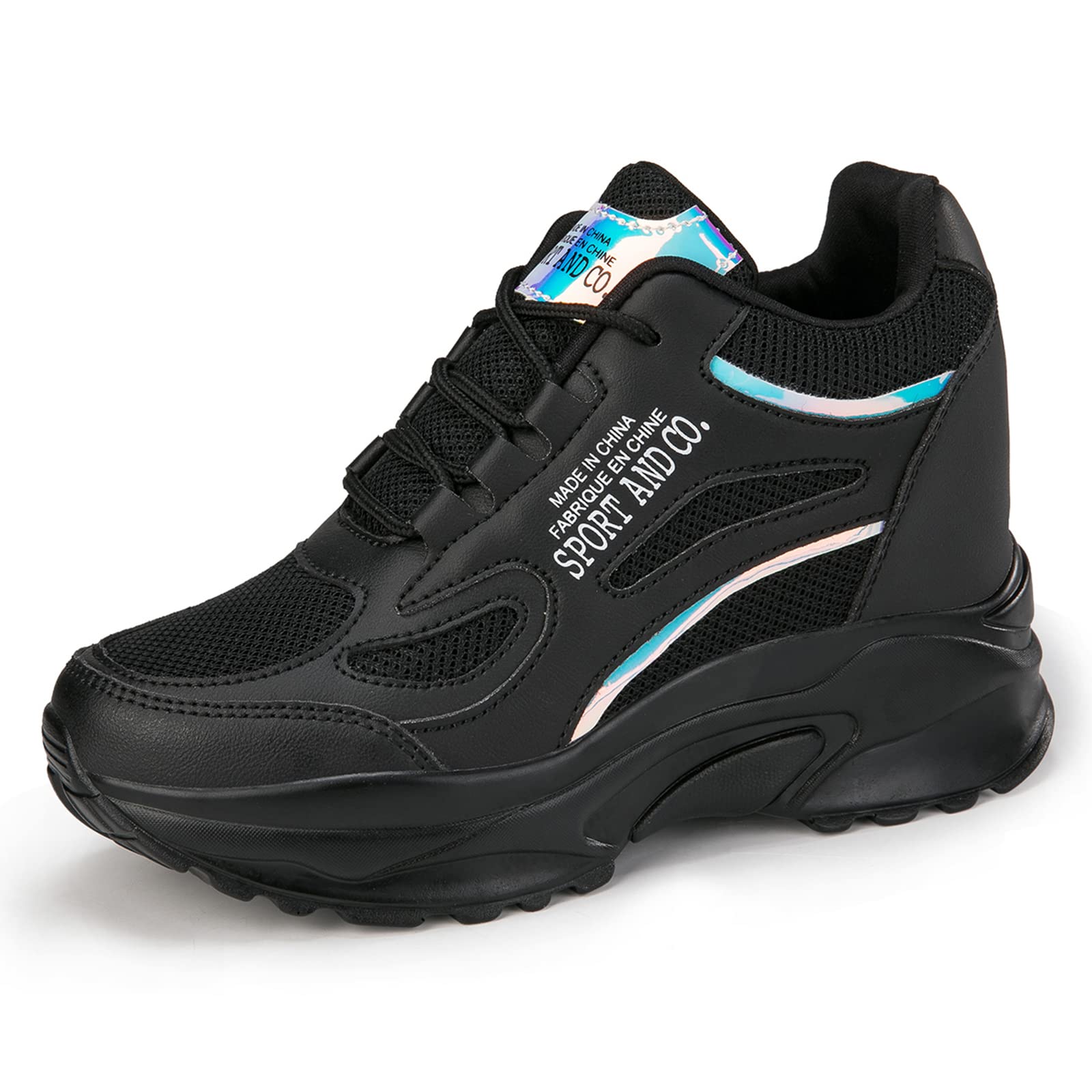 AONEGOLD Damskie sneakersy z koturnem, oddychające, lekkie kliny, buty sportowe, wygodne buty sportowe, modne buty rekreacyjne