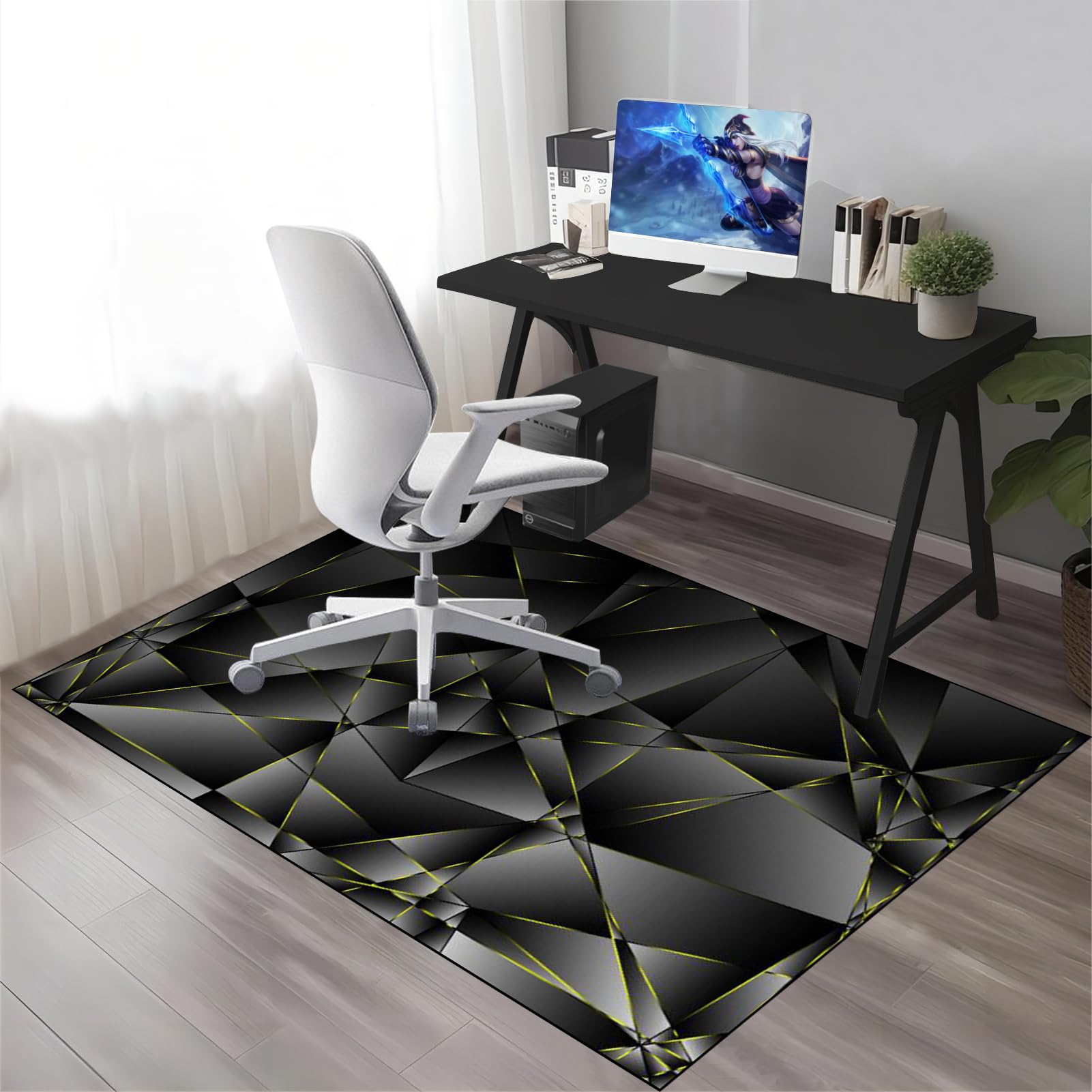 Bureaustoelmat, bureaustoelmat, multifunctionele vloerbeschermingsmat, gamingstoeltapijt, antislip parketvloermat, 130 x 160 cm