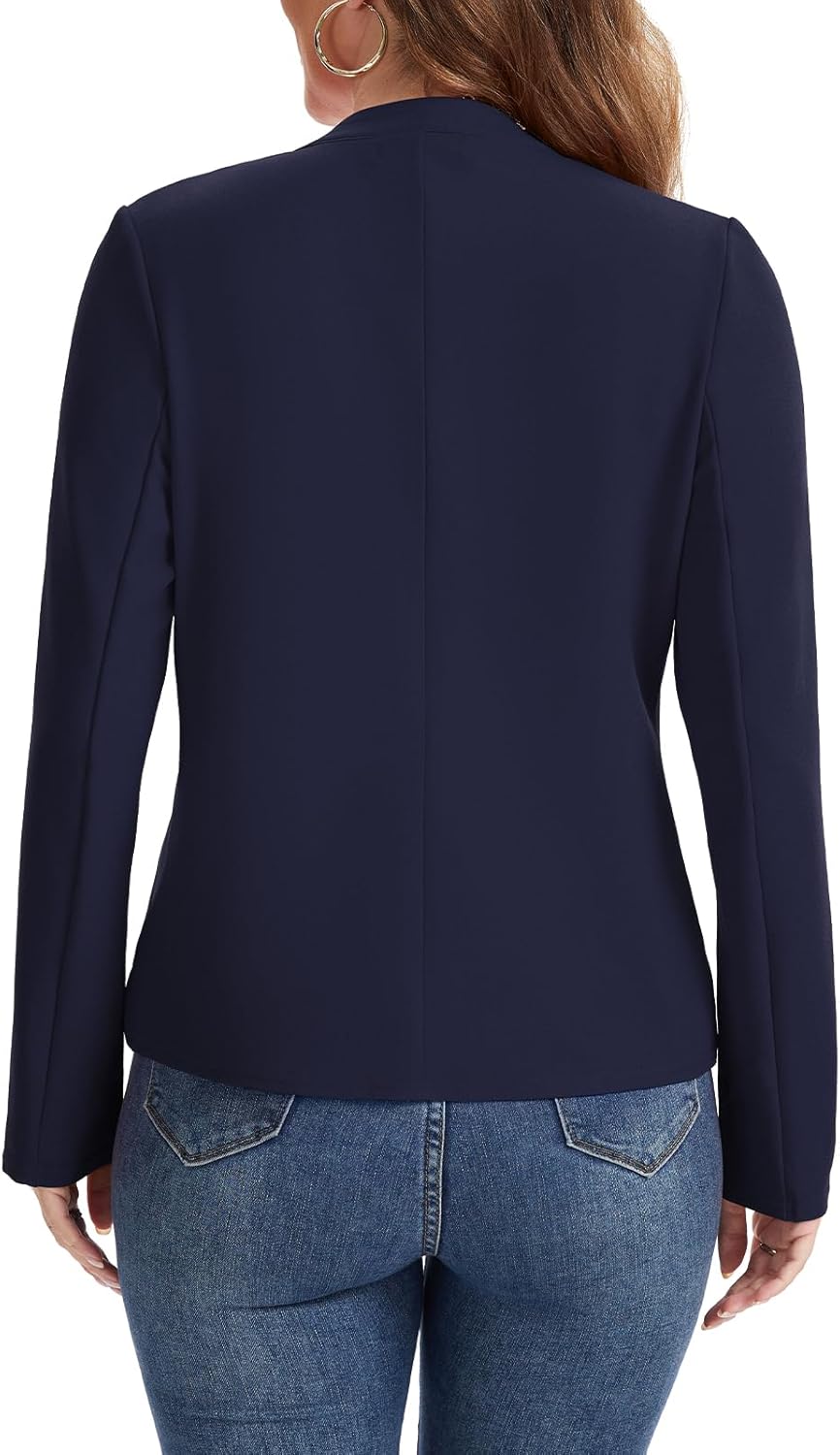 Blazers for Women Long Sleeve Notch Collar Blazer Button Front Casual Work Office Suit Jackets with Pockets - Image 5