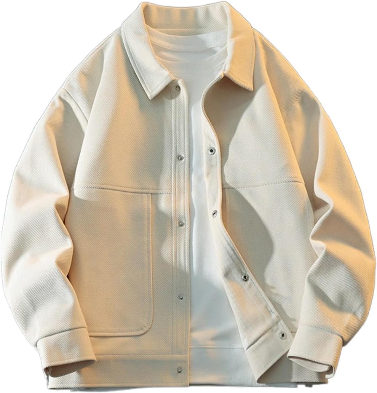 Plus Size Men's Fleece-Lined Jacket, Thickened Stand Collar Casual Coat
