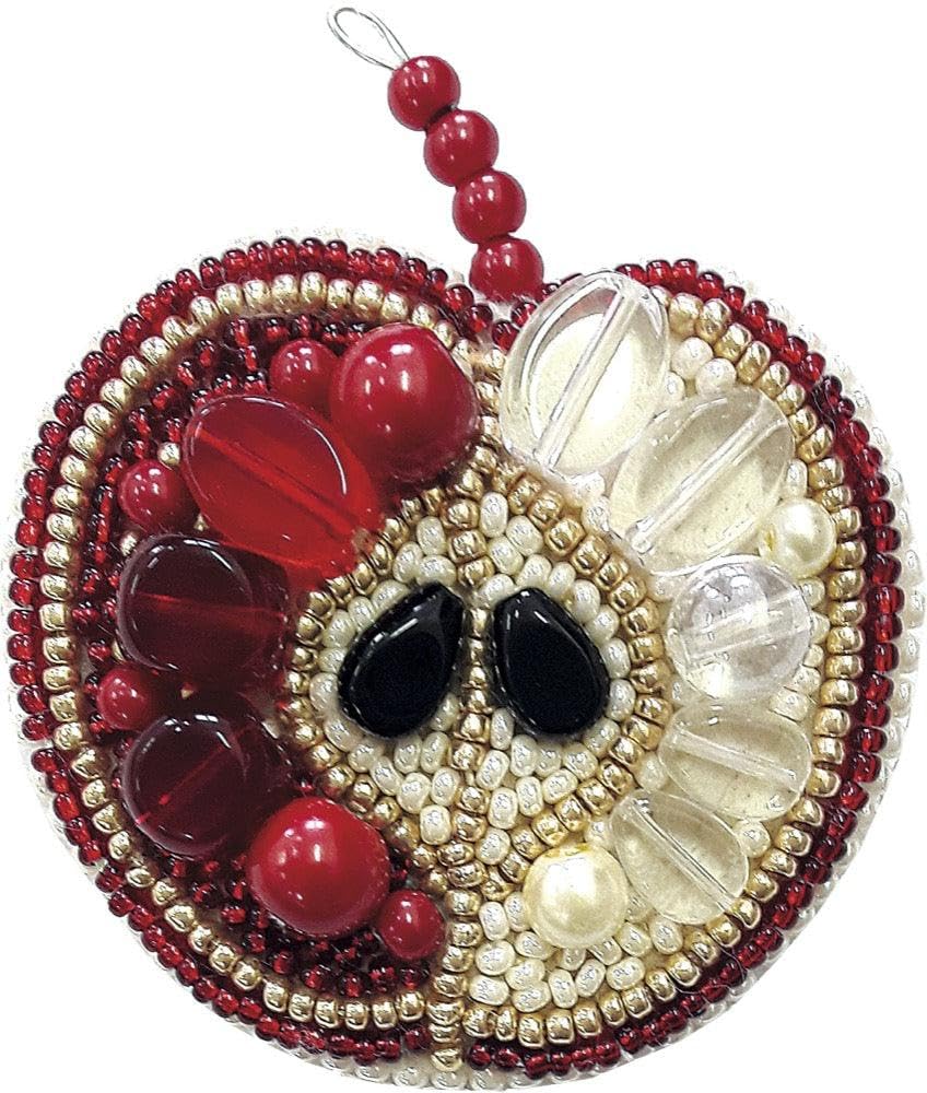 Crystal Art Beadwork kit for Creating Brooch BP-188C Red Apple
