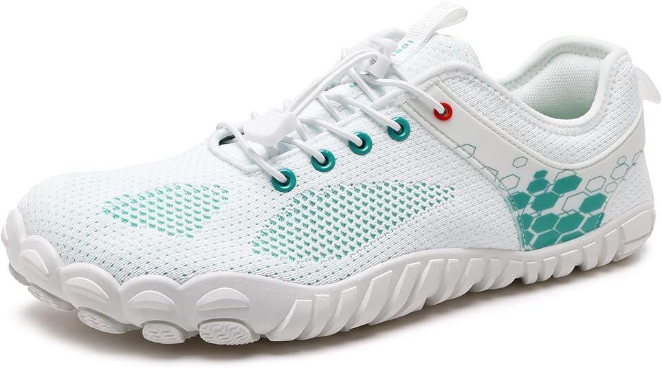 IceUnicorn Scarpe Barefoot Unisex Da Acqua E Trail, Punta Larga, Blu-Verde, Taglia 44 EU