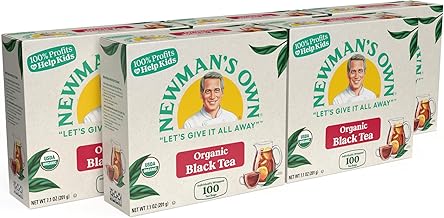 Newman’s Own Organic Black Tea, 100 Tea Bags, Pack of 5, USDA Organic