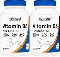 Vista 6 de Nutricost Vitamina B6 (Piridoxina HCl) 100 mg, 240 Cápsulas