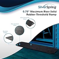 Vista 2 de Rampa de umbral de goma sólida Silver Spring de 3/4" de elevación, capacidad de 1,500 lb. para sillas de ruedas y scooters eléctricos de uso