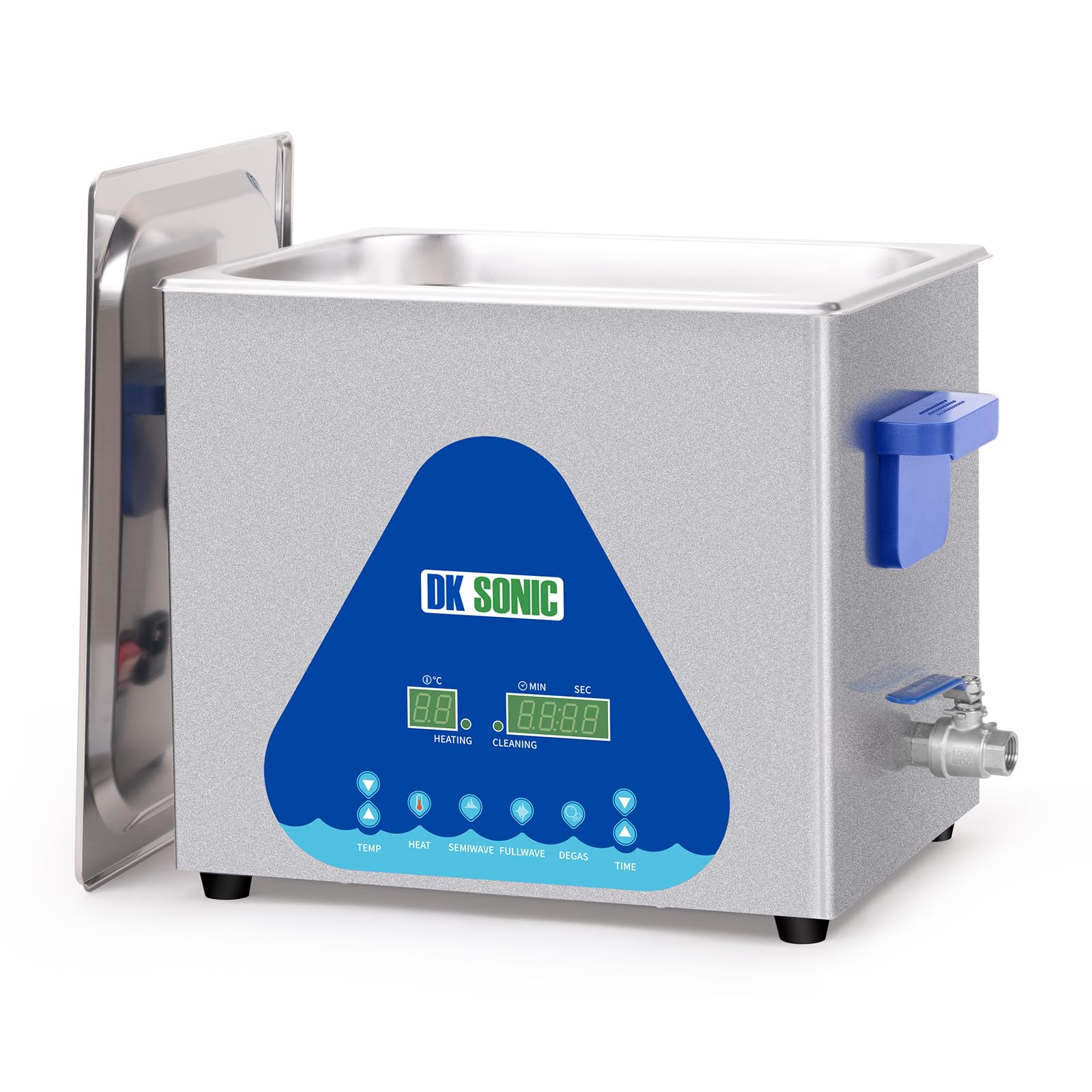 DK SONIC Professional Ultrasonic Cleaner with Heater Basket Digital Timer for Jewelry,Ring,Eyeglasses,Watchband,Coins,Small Metal Parts,Circuit Board etc (10L-S)