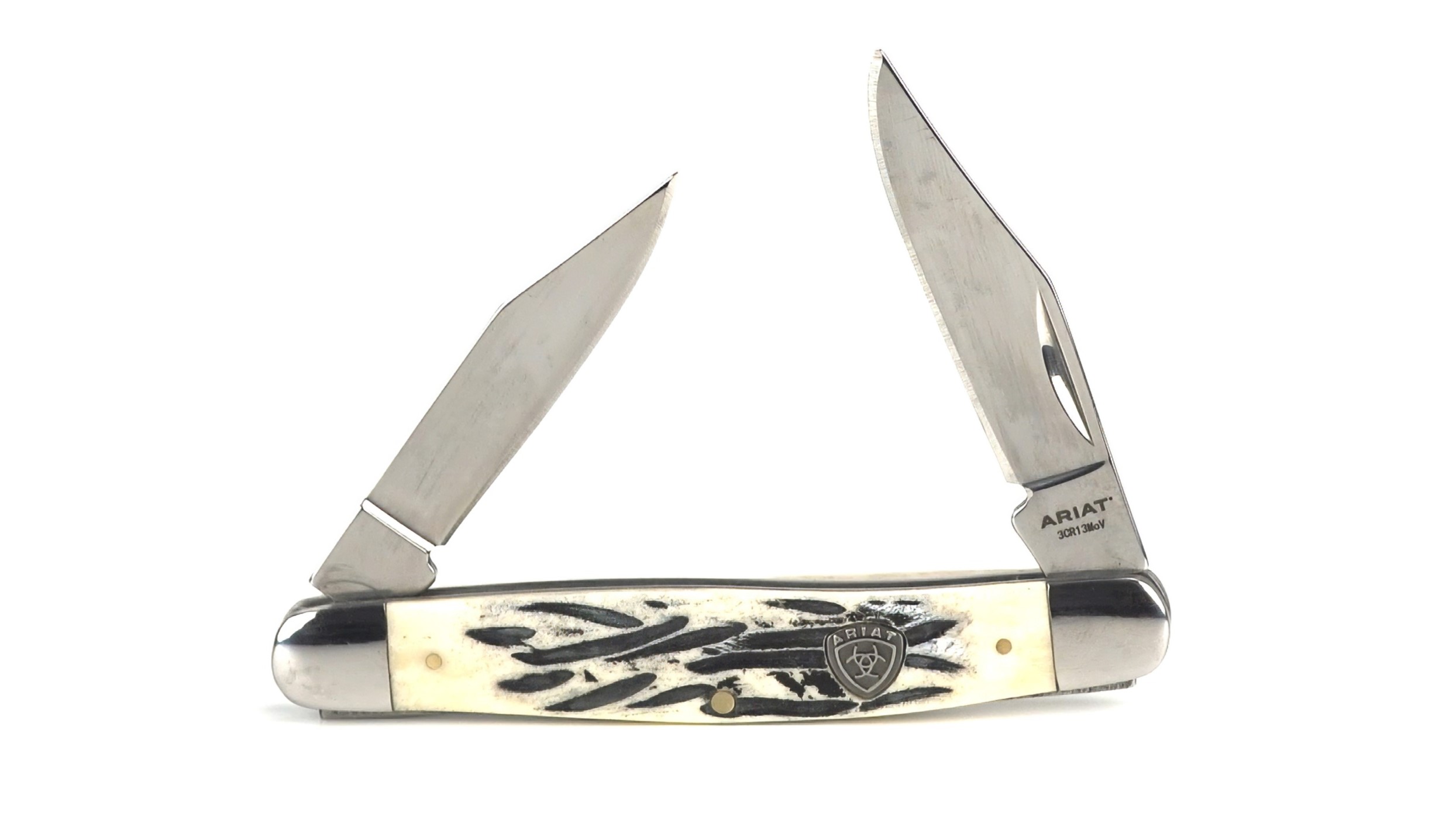 Amazon.com: ARIAT Large Muskrat Folding Knife, Tan Wood Handle w