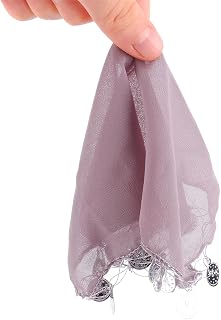 LIMELIA Tulle Bride Handkerchief | Wedding Party Accessory Gift, Belly Dance with Plastic Patterned Stamps - 10 Pieces