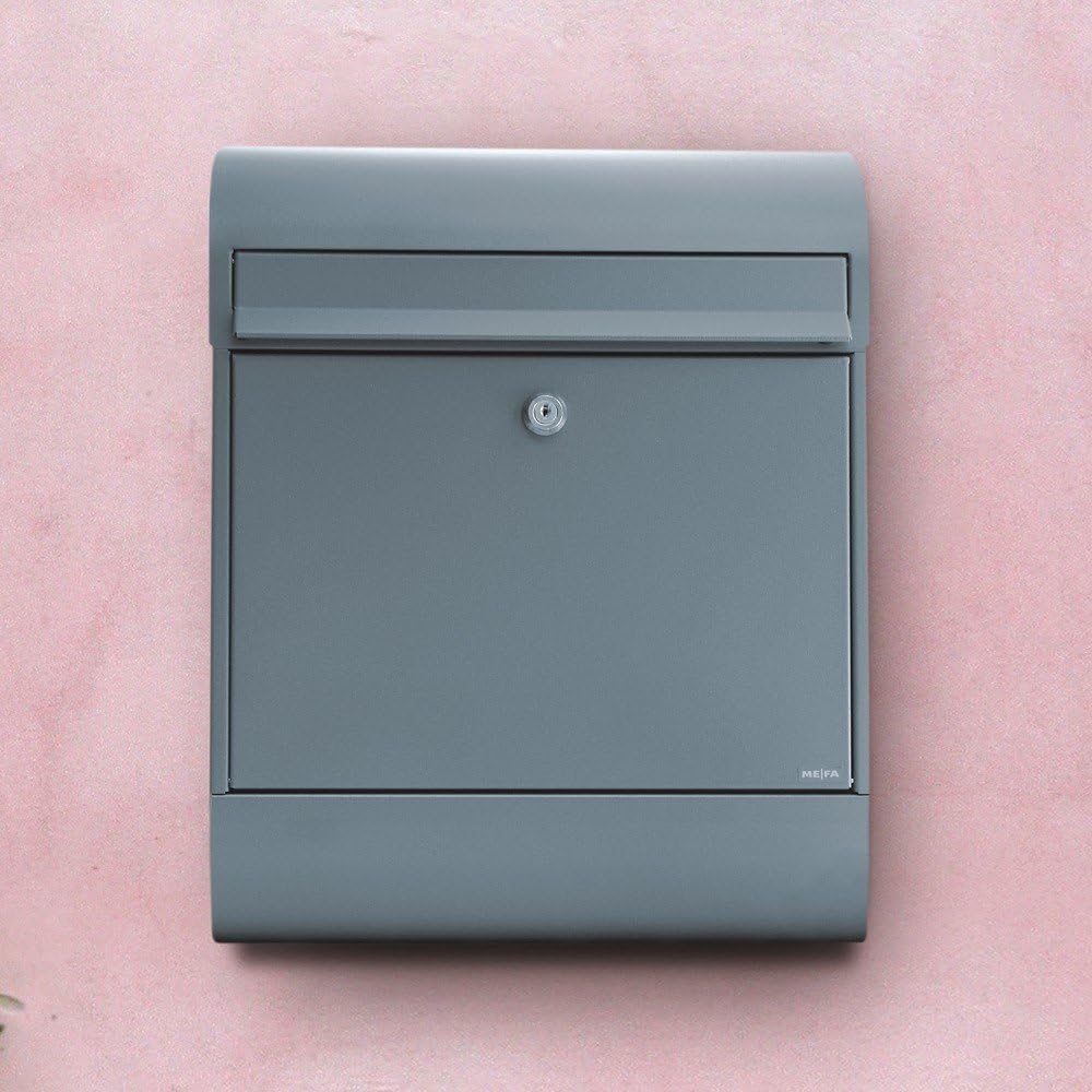 MEFA Ruby 866010DE Letterbox with Newspaper Holder White with Safety Lock Size 450 x 350 x 150 mm