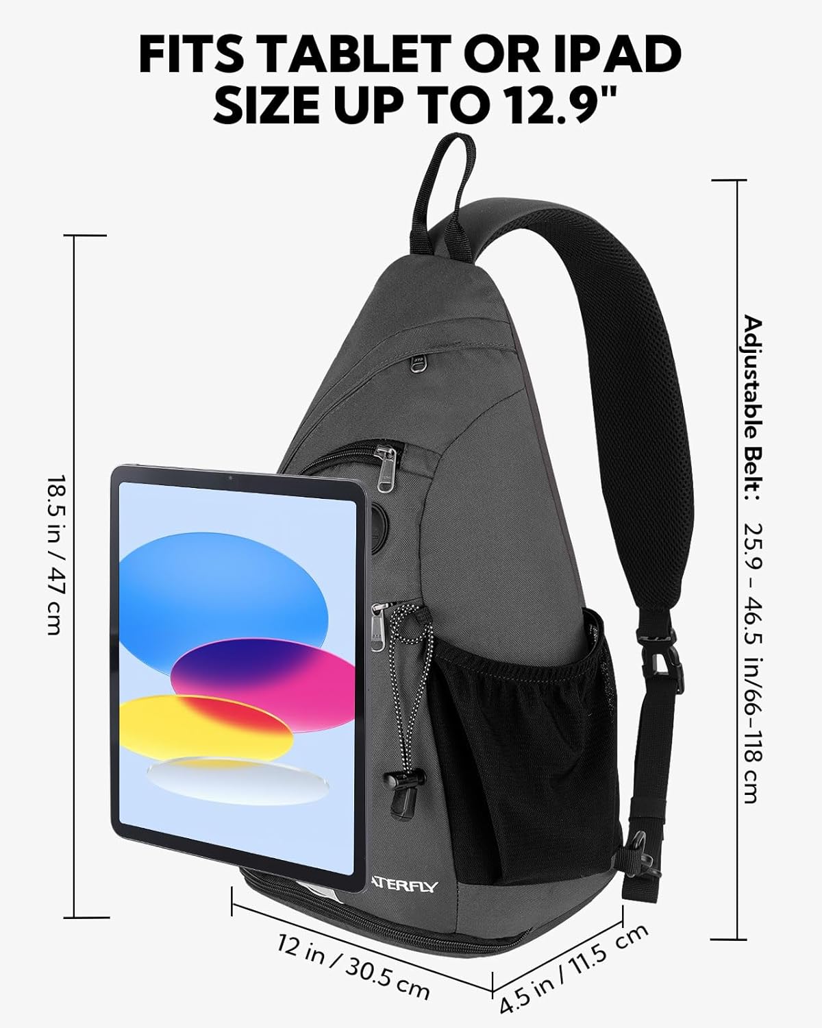 WATERFLY Sling Bag Crossbody Backpack: Over Shoulder Daypack Casual Cross Chest Side Pack - Image 2