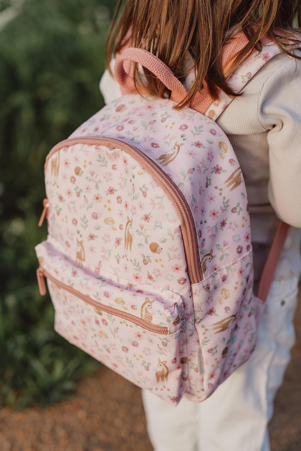 Little Dutch Mochila mochila infantil para niños guardería con correa para el pecho rosa, S, Jardín