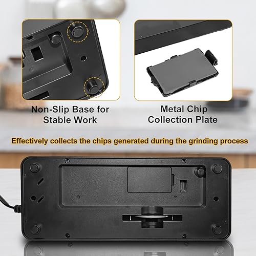 Miniatura 7 de Afilador de cuchillos eléctrico, 5 en 1, multifuncional, de 3 velocidades, variable, profesional, con pantalla LCD, para cuchillos rectos, dentados,