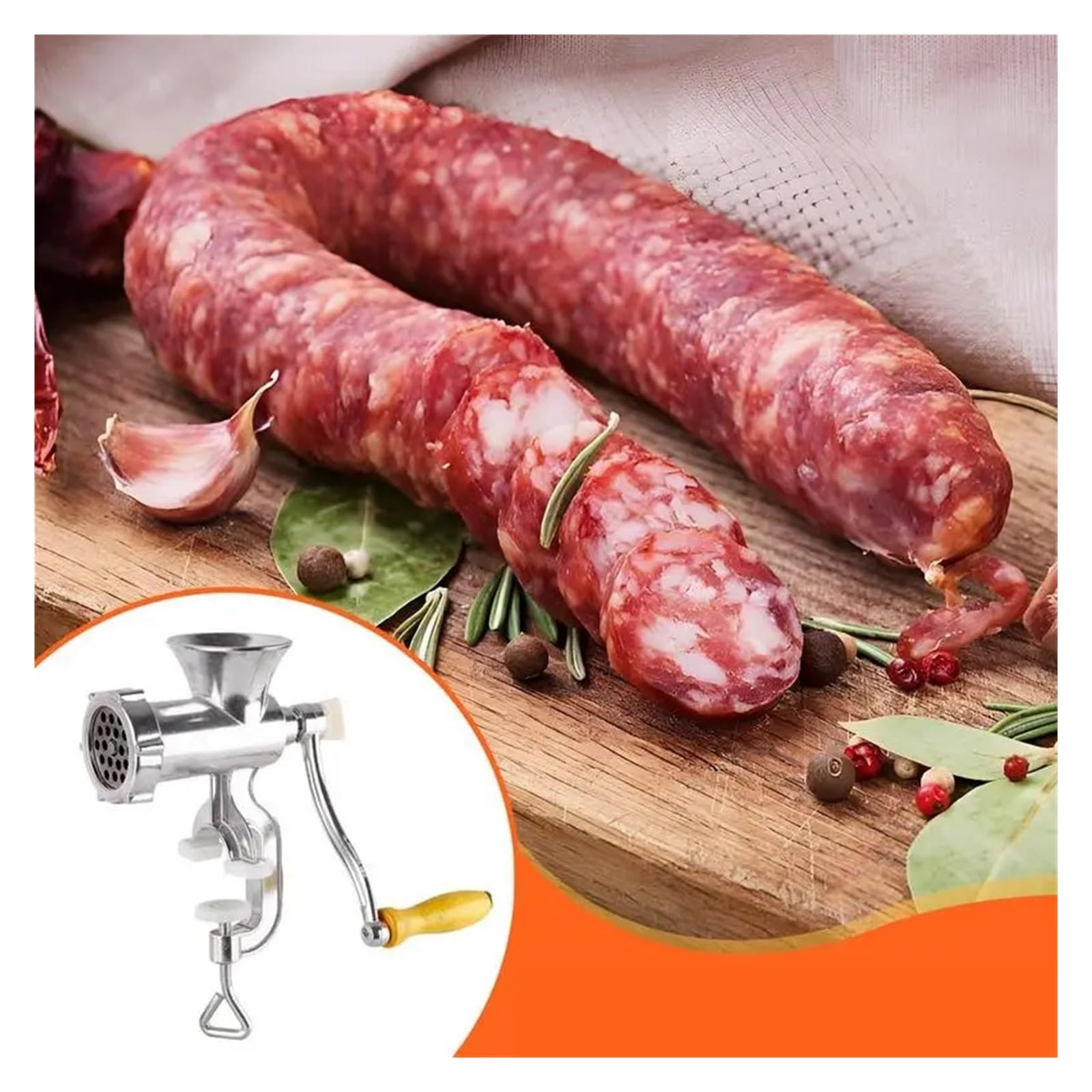 Máquina trituradora de carne Manual, embutidora salchichas mano for saborizante