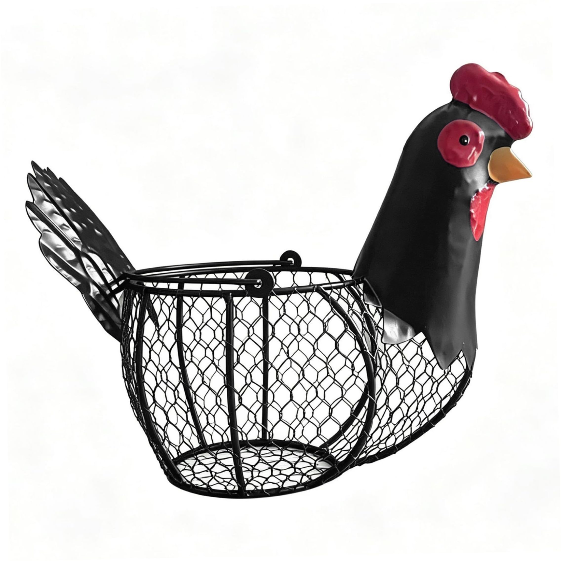 Cestino per uova per raccogliere uova fresche Cestino per di gallina in filo vintage nero