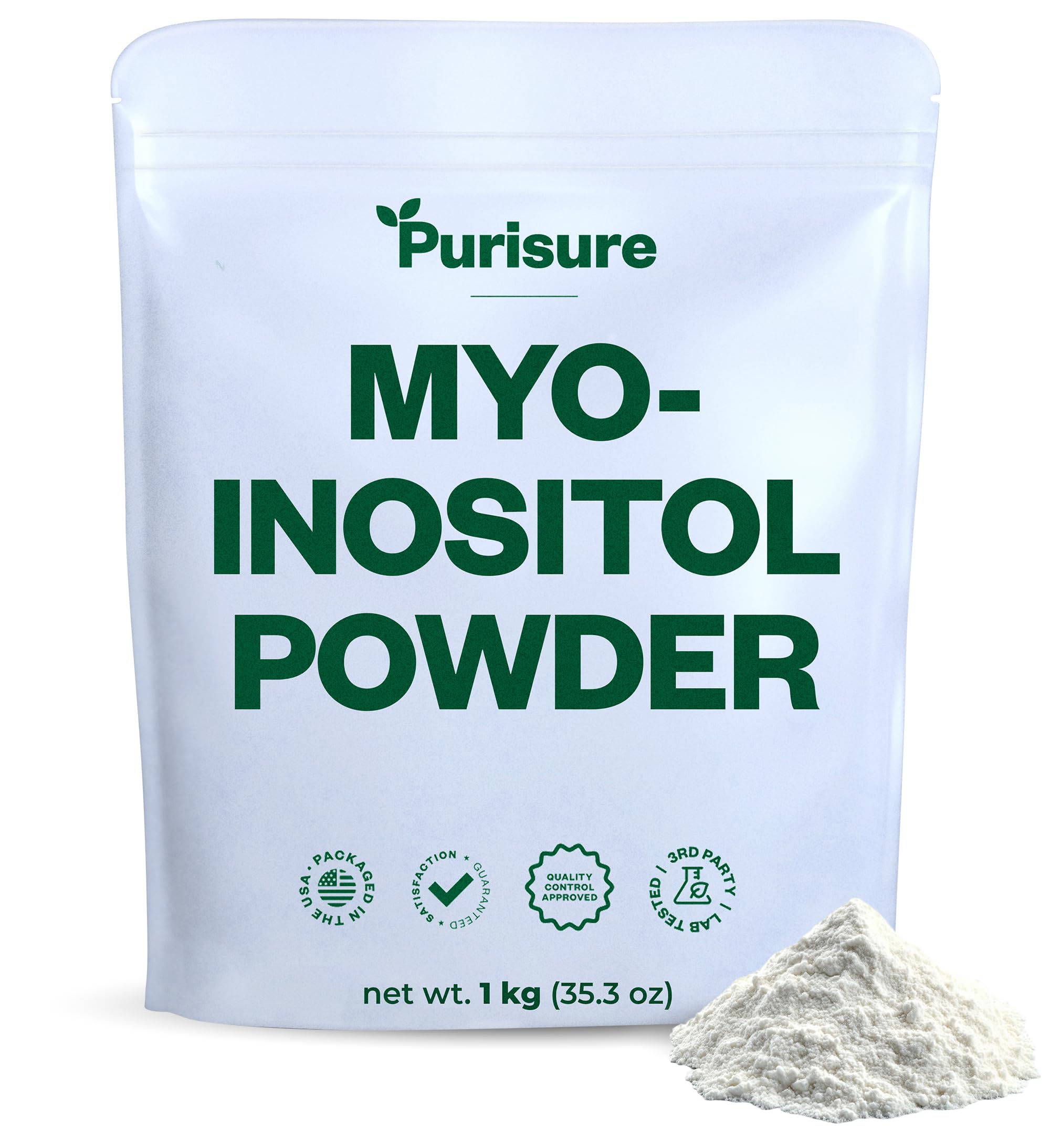 Myo-Inositol Powder, 1 kg, Fertility, Hormonal Balance and Ovarian Support, Pure Inositol Powder, Myo Inositol Supplement to Support Energy and Brain Wellness, Vegan, Non-GMO, 2000 Servings