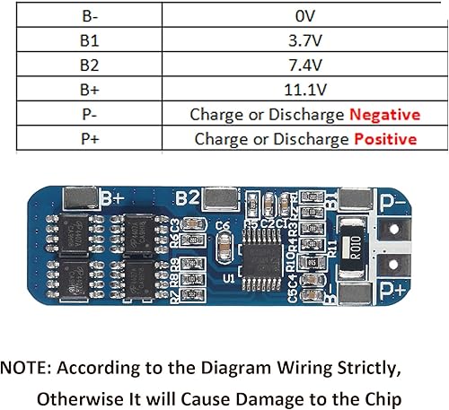 Miniatura 4 de DIANN 6 unids 3S BMS 18650 Tablero de protección de batería de litio Cargador de iones de litio Módulo de protección 11.1V/12V/12V/12.6V 10A PCB BMS