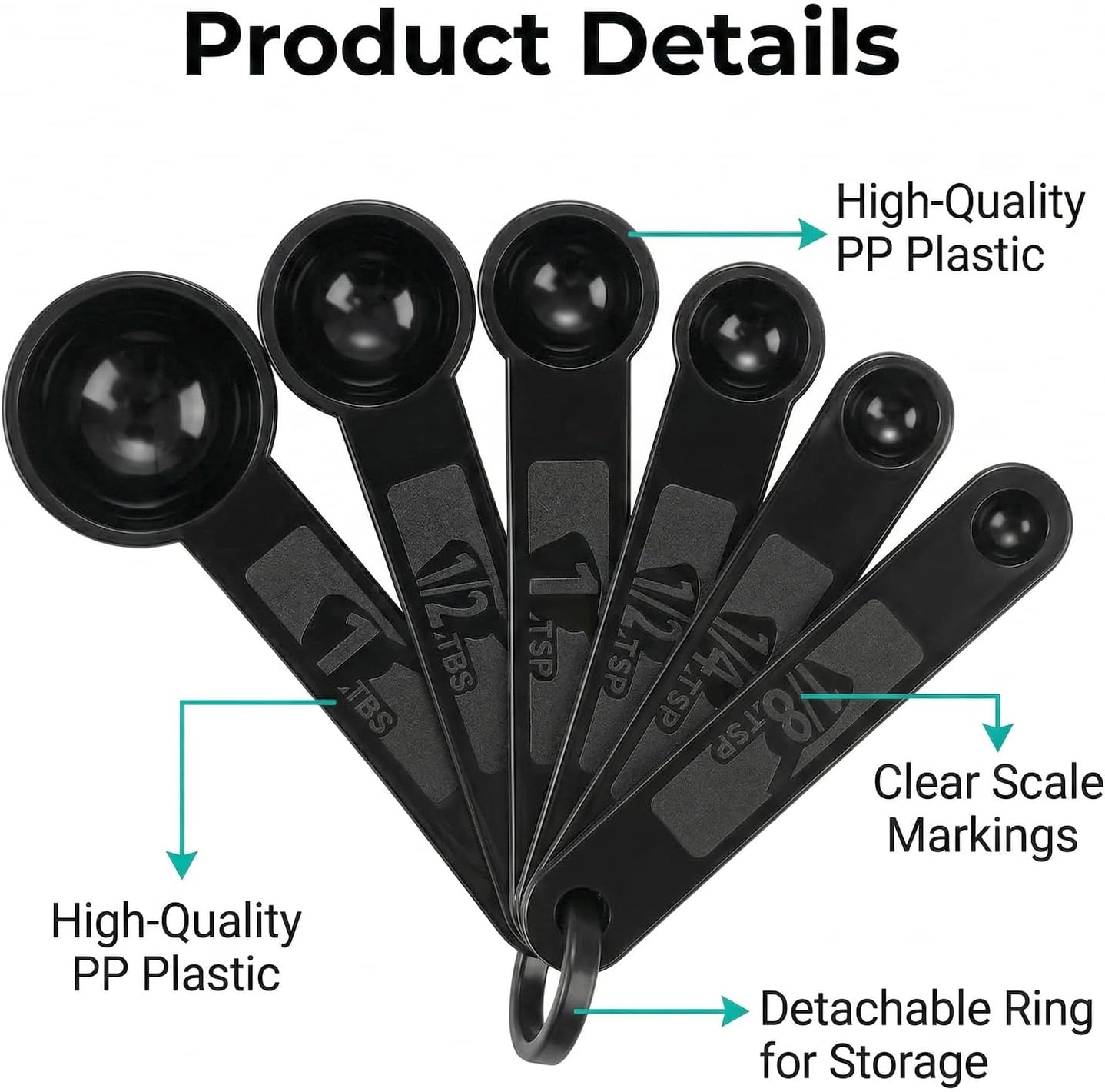 11 Pcs Measuring Cups And Spoons Set - Plastic Nesting For Dry Liquid Ingredients Engraved Markings Kitchen Baking