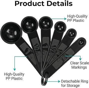 11 Pcs Measuring Cups And Spoons Set - Plastic Nesting For Dry Liquid Ingredients Engraved Markings Kitchen Baking