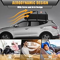 Vista 7 de Sailnovo Car Rooftop Cargo Carrier Roof Bag 15 Cubic Feet Waterproof Car Top Carrier, Fits Most Vehicle with/Without Rack, Include Anti-Slip Mat,4