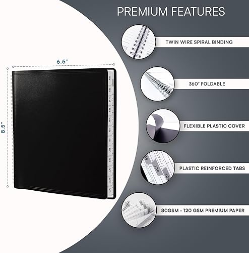 Miniatura 4 de Ensight Libro de citas y planificador 2026 Ensight de 6.5 x 8.5 pulgadas, con pestañas grandes, diario por hora, semanal, agenda de 30 minutos,